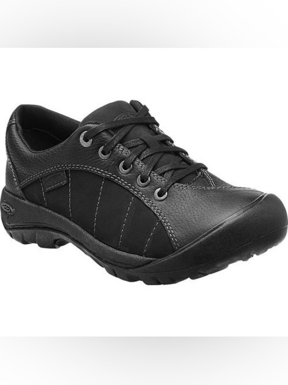 Keen Presidio II Women's Size 6 Black Leather Lace-Up Hiking Sneaker Shoes